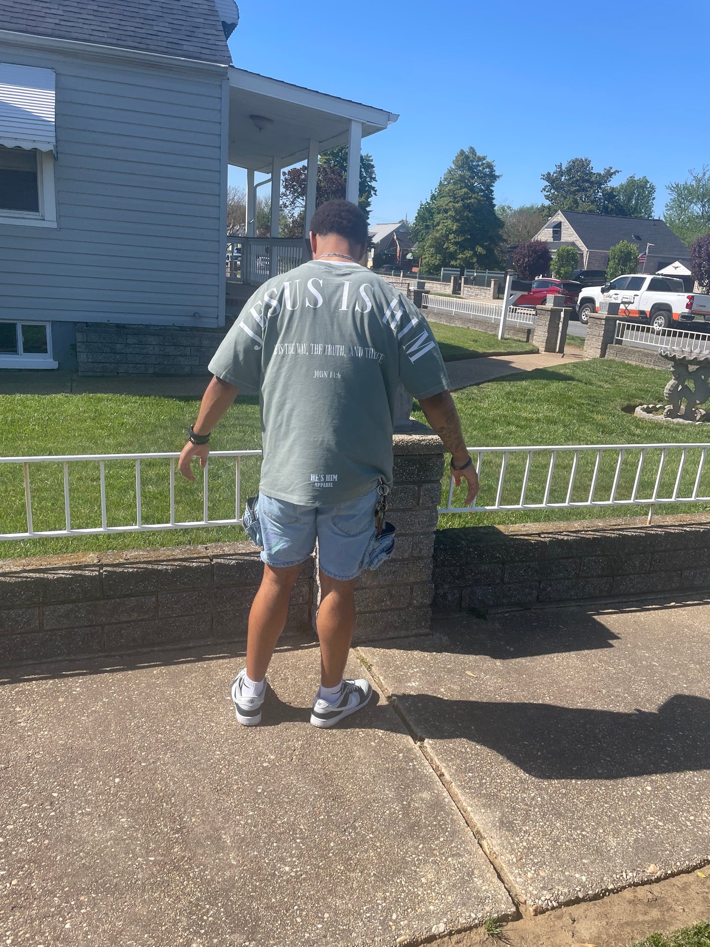 Oversized “Jesus Is Him” T-Shirt (Grey)