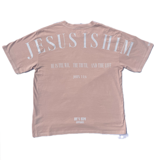 Oversized “Jesus Is Him” T-Shirt (Pink)