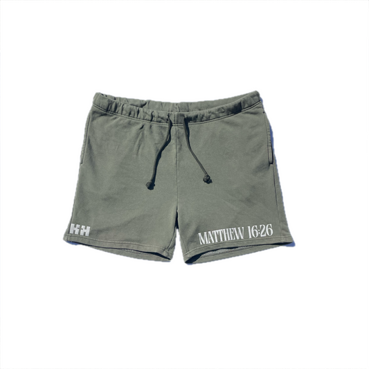 “Matthew 16:26” Soft Fleece Shorts (Green)