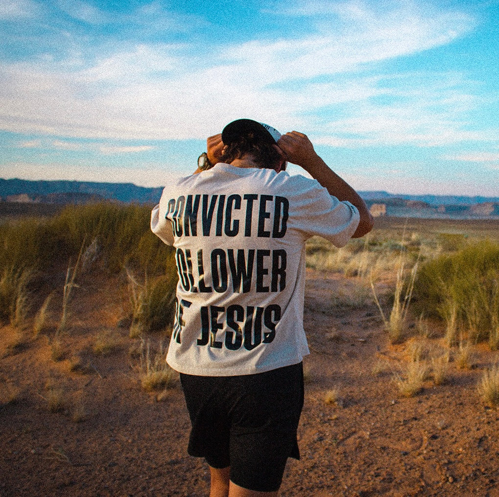 Boxy “Convicted Follower Of Jesus” T-Shirt (Cream)
