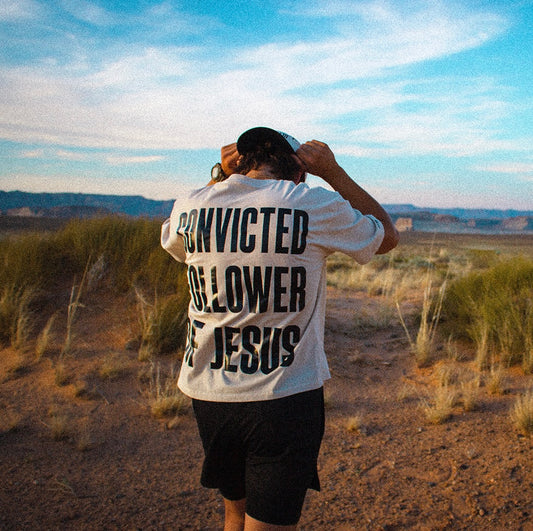 Boxy “Convicted Follower Of Jesus” T-Shirt (Cream)