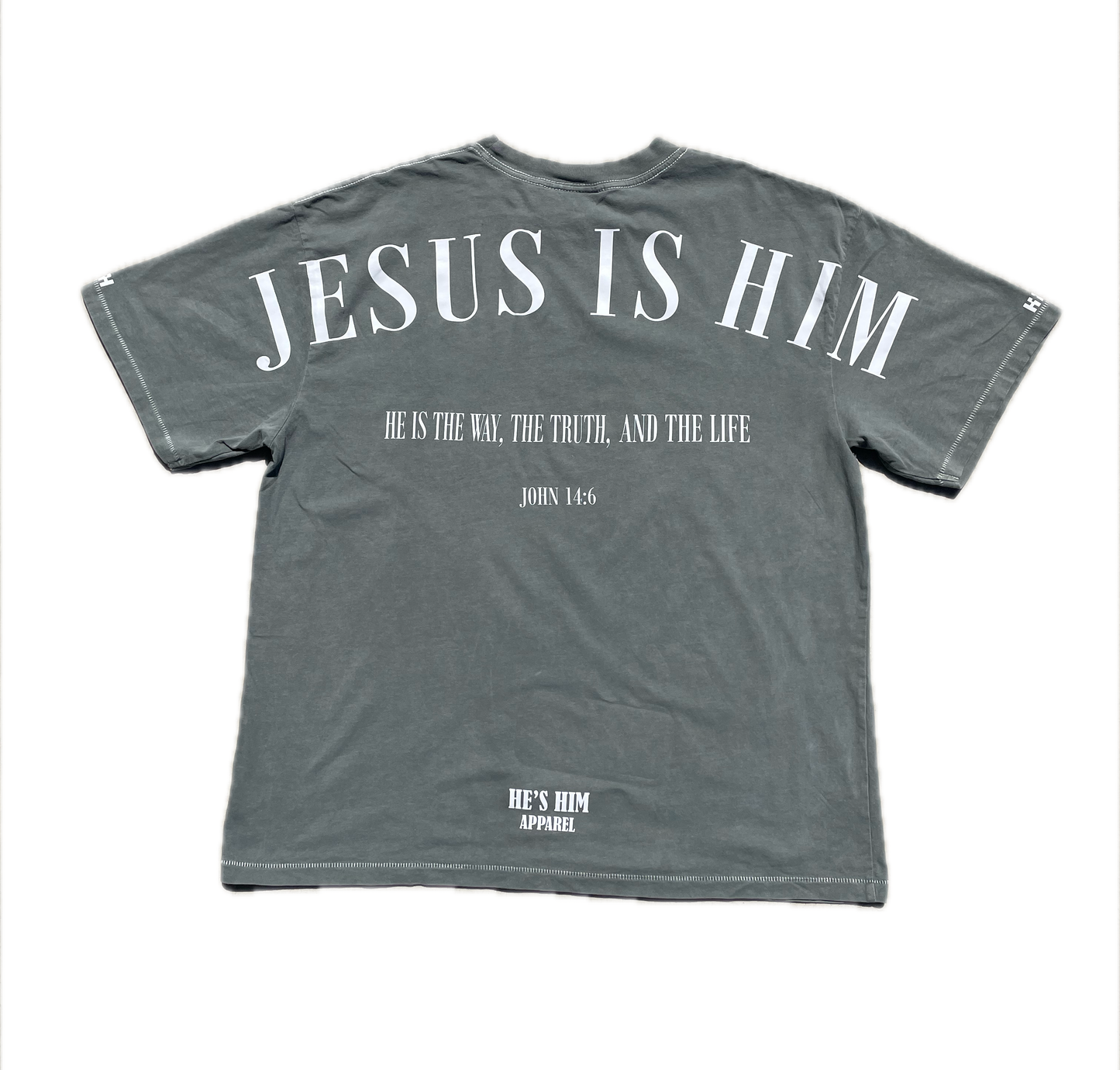 Oversized “Jesus Is Him” T-Shirt (Grey)